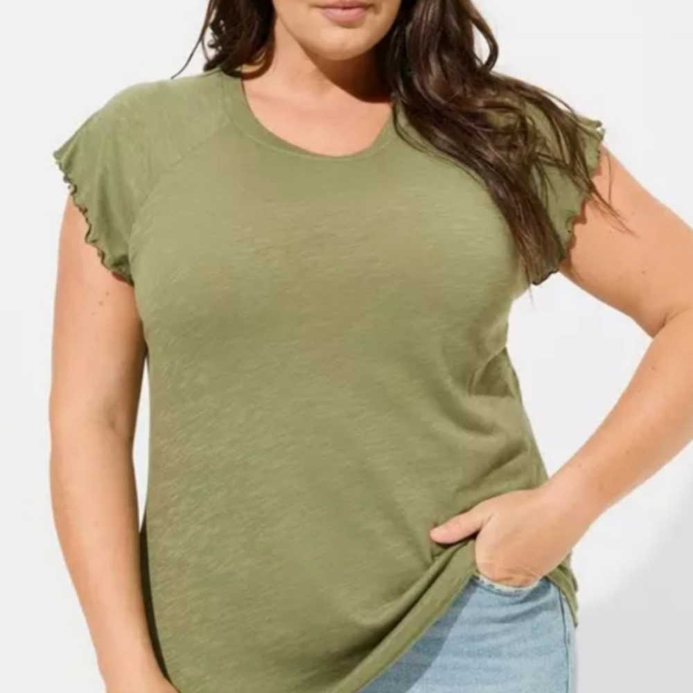 Torrid Sage Green Short Sleeve Top